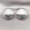 Rhodium Plated Stud Earring, Hollow Design, Polished, Rhodium Finish, 02.411.0038.1