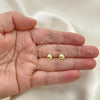 Oro Laminado Stud Earring, Gold Filled Style Ball Design, Polished, Golden Finish, 5.128.009