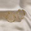 Oro Laminado Medium Hoop, Gold Filled Style with White Crystal, Polished, Golden Finish, 02.379.0053.1.30