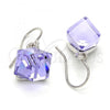 Rhodium Plated Dangle Earring, with Amethyst Swarovski Crystals, Polished, Rhodium Finish, 02.239.0002.2