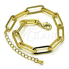 Oro Laminado Basic Bracelet, Gold Filled Style Paperclip Design, Polished, Golden Finish, 04.378.0001.08