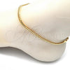 Oro Laminado Basic Anklet, Gold Filled Style Miami Cuban Design, Polished, Golden Finish, 04.63.1413.10
