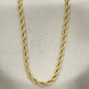 Oro Laminado Basic Necklace, Gold Filled Style Rope Design, Polished, Golden Finish, 5.222.034.24