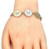 Oro Laminado Fancy Bracelet, Gold Filled Style Butterfly Design, Polished, Golden Finish, 03.63.2049.08