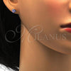Stainless Steel Stud Earring, Heart Design, with Violet Cubic Zirconia, Polished, Golden Finish, 02.271.0009.3