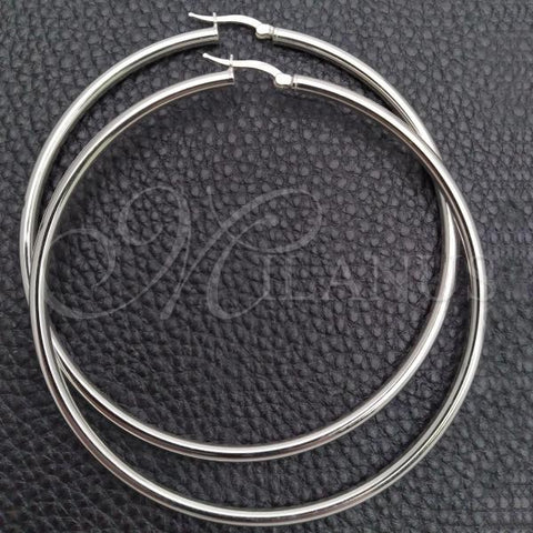 Sterling Silver Large Hoop, Hollow Design, Polished, Silver Finish, 02.389.0185.70