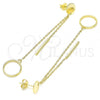 Sterling Silver Long Earring, Polished, Golden Finish, 02.186.0195.1