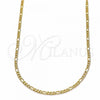 Oro Laminado Basic Necklace, Gold Filled Style Figaro Design, Polished, Golden Finish, 04.32.0016.20