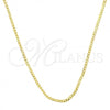 Oro Laminado Basic Necklace, Gold Filled Style Curb Design, Polished, Golden Finish, 5.222.009.18