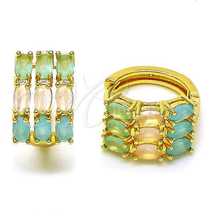 Gold Filled Hoop Earrings — Huggie Hoop with Multicolor Cubic Zirconia Polished 02. — main product view — SKU 156626 | Oro Laminado aretes de aro — Huggie Hoop with Multicolor Cubic Zirconia pulido 02. — SKU 156626