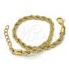 Oro Laminado Basic Bracelet, Gold Filled Style Rope Design, Polished, Golden Finish, 04.213.0102.08