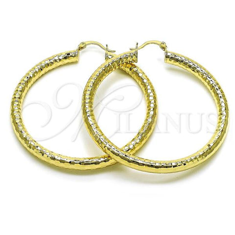 Oro Laminado Large Hoop, Gold Filled Style Hollow Design, Polished, Golden Finish, 02.213.0765.60