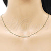 Oro Laminado Basic Necklace, Gold Filled Style Rolo and Ball Design, Polished, Golden Finish, 04.213.0248.24