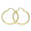 Oro Laminado Medium Hoop, Gold Filled Style Diamond Cutting Finish, Golden Finish, 02.213.0248.1.40