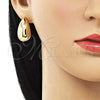 Oro Laminado Stud Earring, Gold Filled Style Chunky Design, Polished, Golden Finish, 02.122.0122