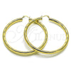 Oro Laminado Extra Large Hoop, Gold Filled Style Hollow Design, Diamond Cutting Finish, Golden Finish, 02.170.0309.70