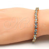 Oro Laminado Tennis Bracelet, Gold Filled Style with White Cubic Zirconia, Polished, Golden Finish, 03.213.0042.07