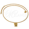 Oro Laminado Pendant Necklace, Gold Filled Style Little Girl Design, with White Micro Pave, Golden Finish, 04.91.0002