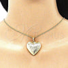 Oro Laminado Pendant Necklace, Gold Filled Style Heart Design, Polished, Golden Finish, 04.117.0031.18