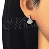 Sterling Silver Stud Earring, with White Cubic Zirconia, Polished, Rhodium Finish, 02.336.0094