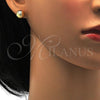 Oro Laminado Stud Earring, Gold Filled Style Matte Finish, Golden Finish, 02.100.0060