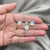 Sterling Silver Earring and Pendant Adult Set, with White Opal, Polished, Silver Finish, 10.392.0002