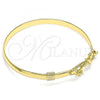 Oro Laminado Individual Bangle, Gold Filled Style Tree and Bird Design, Polished, Golden Finish, 07.192.0038.04