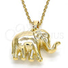 Oro Laminado Fancy Pendant, Gold Filled Style Elephant Design, Polished, Golden Finish, 05.178.0003