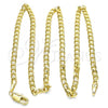 Oro Laminado Basic Necklace, Gold Filled Style Curb Design, Polished, Golden Finish, 5.222.007.18