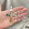 Stainless Steel Pendant Necklace, Crucifix Design, Polished, Two Tone, 04.116.0002.30