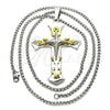 Stainless Steel Pendant Necklace, Cross Design, Polished, Two Tone, 04.116.0038.30