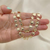 Oro Laminado Necklace and Bracelet, Gold Filled Style Heart Design, Polished, Golden Finish, 06.105.0002