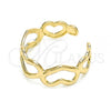 Oro Laminado Toe Ring, Gold Filled Style Heart Design, Polished, Golden Finish, 01.117.0007 (One size fits all)