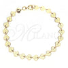 Oro Laminado Fancy Bracelet, Gold Filled Style Shell Design, Diamond Cutting Finish, Golden Finish, 03.09.0092.07
