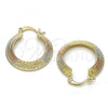 Oro Laminado Small Hoop, Gold Filled Style Diamond Cutting Finish, Tricolor, 02.65.2605.25