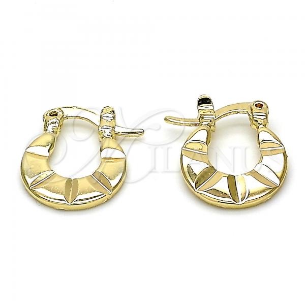 Oro Laminado Small Hoop, Gold Filled Style Diamond Cutting Finish, Golden Finish, 02.163.0084.12