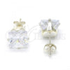 Sterling Silver Stud Earring, with White Cubic Zirconia, Polished,, 02.63.2613