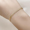 Oro Laminado Basic Bracelet, Gold Filled Style Curb Design, Polished, Golden Finish, 5.222.006.07