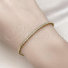 Oro Laminado Basic Bracelet, Gold Filled Style Rat Tail Design, Polished, Golden Finish, 03.213.0316.08