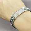 Stainless Steel Solid Bracelet, Greek Key Design, Polished, Two Tone, 03.114.0218.5.09