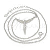 Sterling Silver Pendant Necklace, Angel Design, with White Micro Pave, Polished, Rhodium Finish, 04.336.0009.16