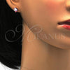 Stainless Steel Stud Earring, Teardrop Design, with Pink Cubic Zirconia, Polished, Golden Finish, 02.271.0023.4