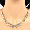 Oro Laminado Necklace and Bracelet, Gold Filled Style Heart Design, Polished, Golden Finish, 06.105.0005