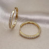 Oro Laminado Huggie Hoop, Gold Filled Style Baguette Design, with White Cubic Zirconia, Polished, Golden Finish, 02.210.0105.35