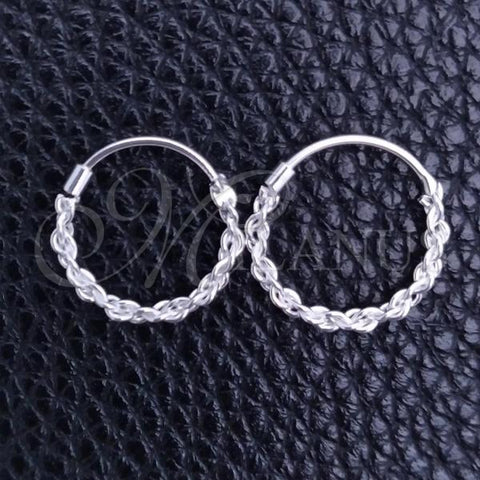 Sterling Silver Small Hoop, Diamond Cutting Finish, Silver Finish, 02.401.0030.12