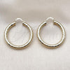 Oro Laminado Medium Hoop, Gold Filled Style Hollow Design, Diamond Cutting Finish, Golden Finish, 02.213.0818.40
