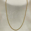 Oro Laminado Basic Necklace, Gold Filled Style Miami Cuban Design, Golden Finish, 04.09.0178.22