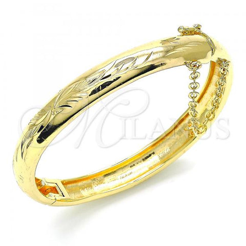 Oro Laminado Individual Bangle, Gold Filled Style Diamond Cutting Finish, Golden Finish, 07.168.0015.1.04