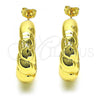 Oro Laminado Stud Earring, Gold Filled Style and Hollow Polished, Golden Finish, 02.163.0163.35