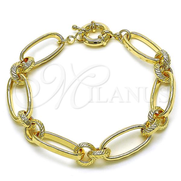 Oro Laminado Fancy Bracelet, Gold Filled Style Polished, Golden Finish, 03.415.0011.08